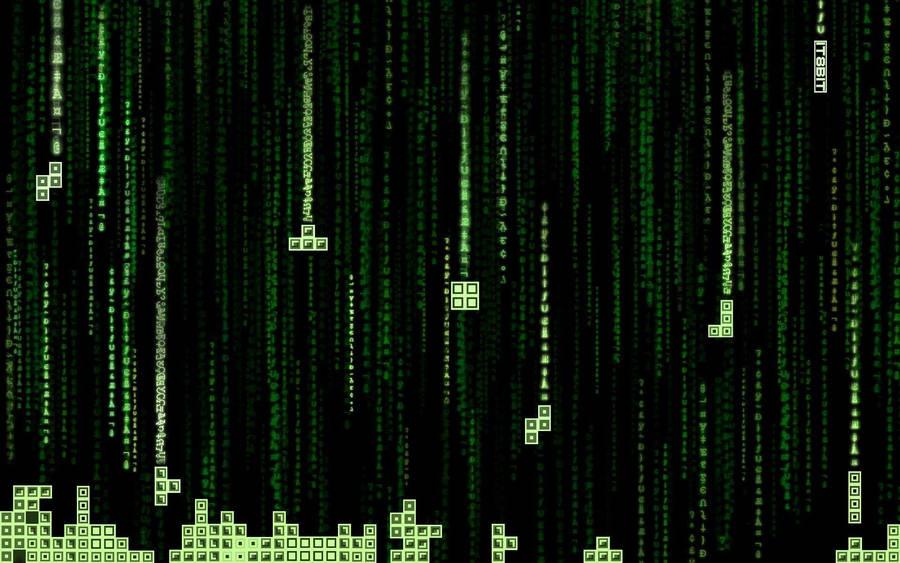 Tetris In Matrix Screen Wallpaper