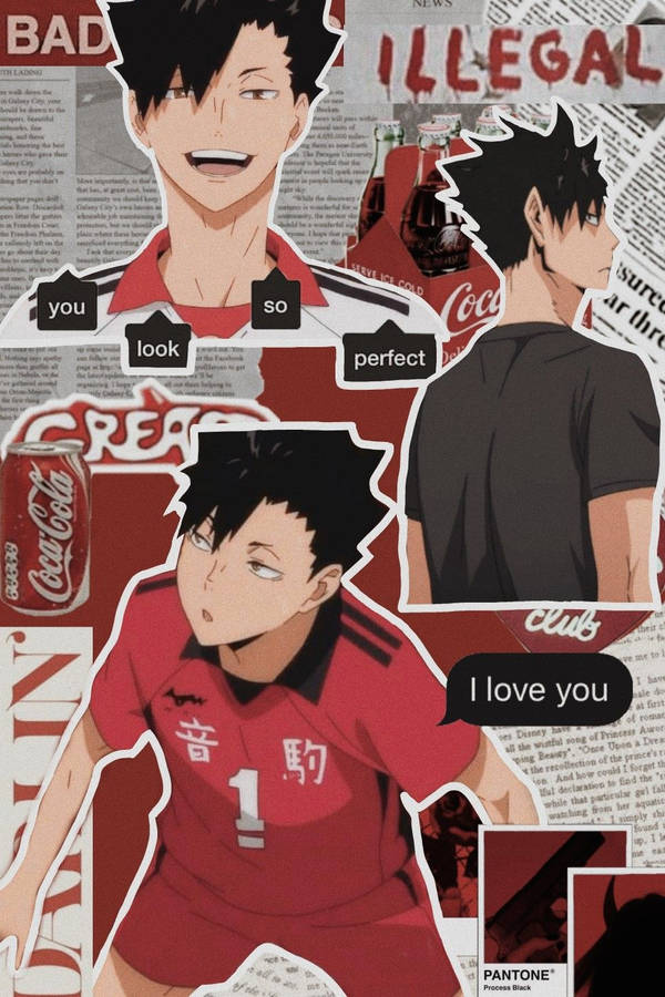 Tetsuro Kuroo Newspaper Cutout Wallpaper