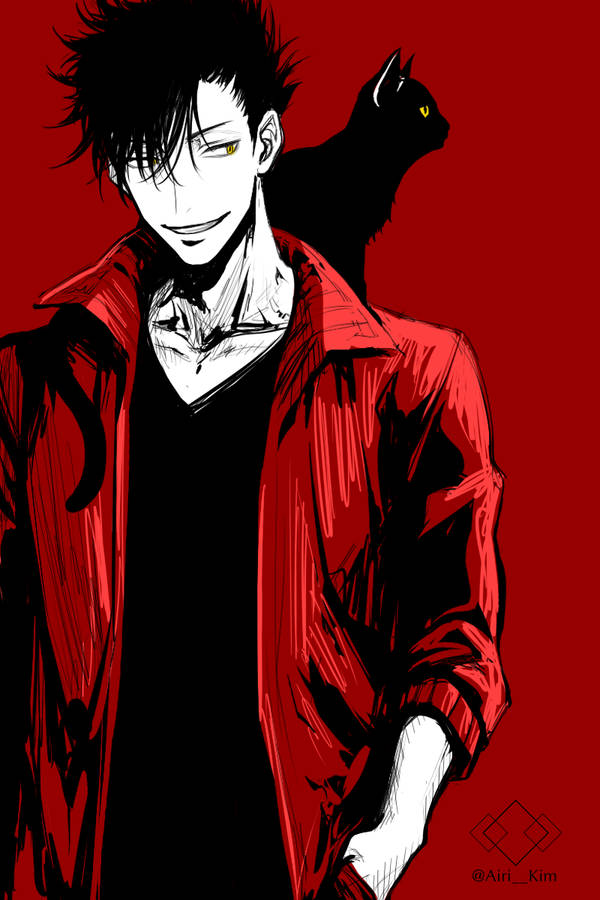 Tetsuro Kuroo Red Cool Guy Wallpaper