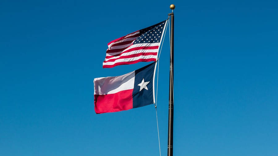 Texas And United States Flags Wallpaper