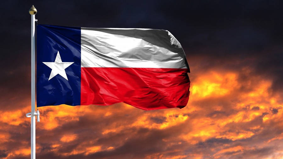 Texas Flag Clouds With Sunset Wallpaper