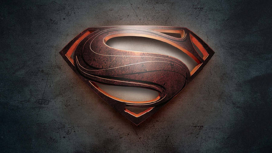 Textured Dark Superman Logo Desktop Wallpaper