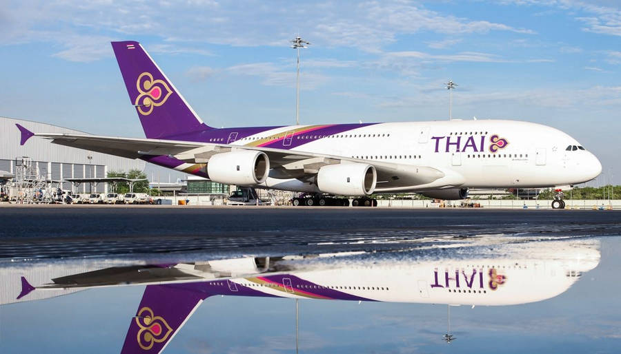 Thai Airways Airplane Lake Wallpaper