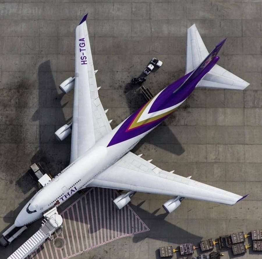 Thai Airways Airplane Top View Wallpaper