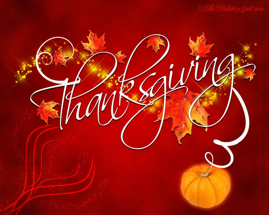Thanksgiving In Cursive Calligraphy Wallpaper