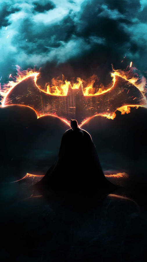 The Batman Iphone Flames Wallpaper