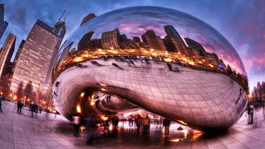 The Bean Chicago At Dusk Wallpaper