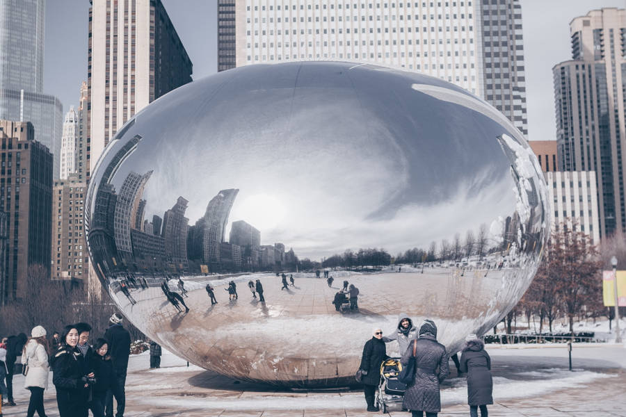 The Bean Chicago During Winter Wallpaper