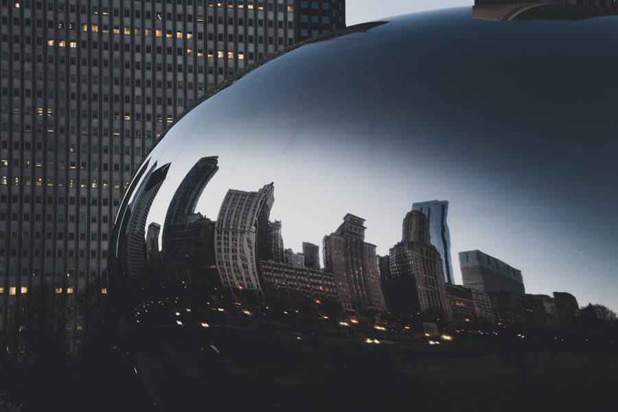 The Bean Chicago Evening Close Up Wallpaper