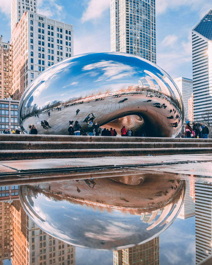 The Bean Chicago Water Reflection Wallpaper