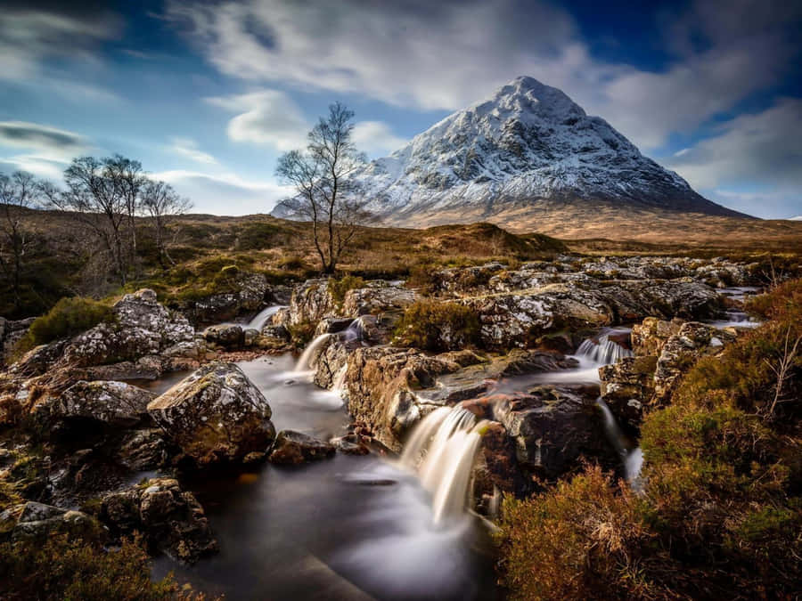 The Beautiful Scotland Highlands View From Atop A Hill Wallpaper