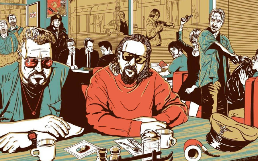 The Big Lebowski The Dude Walter Sobchak Comic Art Wallpaper