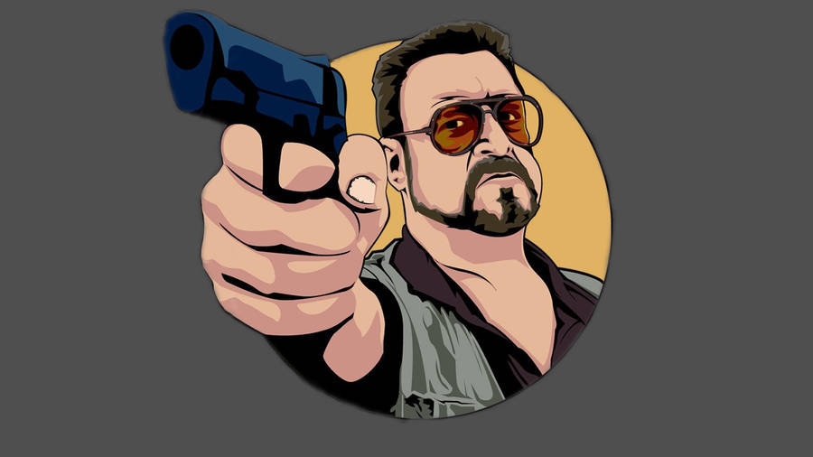 The Big Lebowski Walter Sobchak Gun Illustration Art Wallpaper