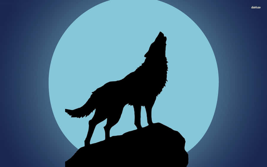 The Blue And Orange Sky Framing A Majestic Full Moon. Wallpaper