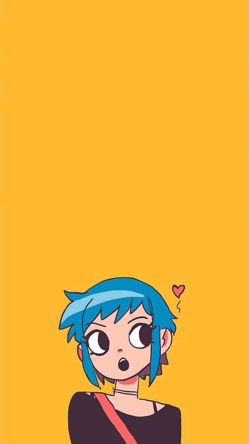 The Character In Blue Hair Of Scott Pilgrim Wallpaper