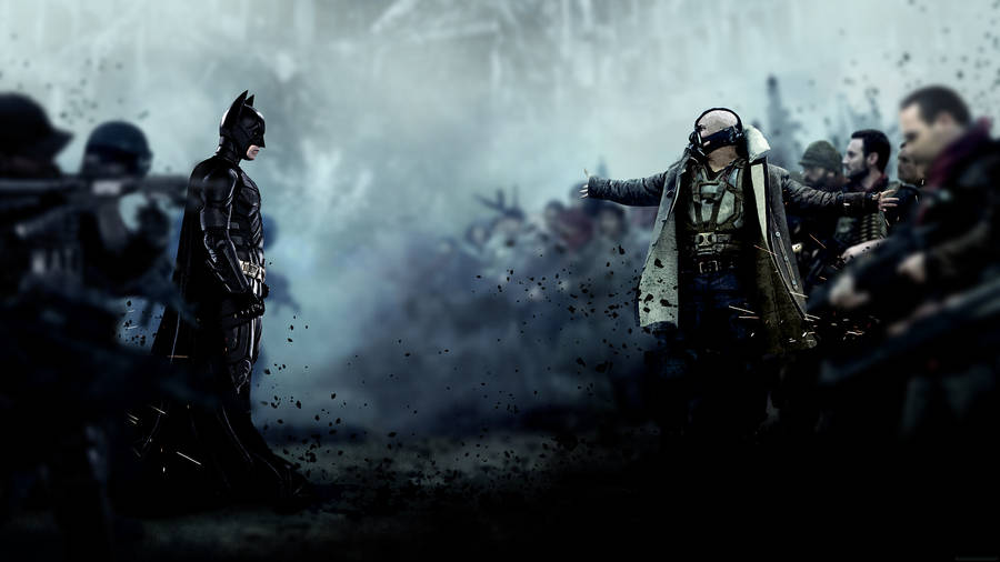 The Dark Knight Batman And Bane Face Off Wallpaper