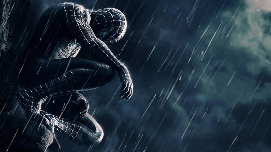 The Dark Knight Of Marvel - Black Spiderman Wallpaper