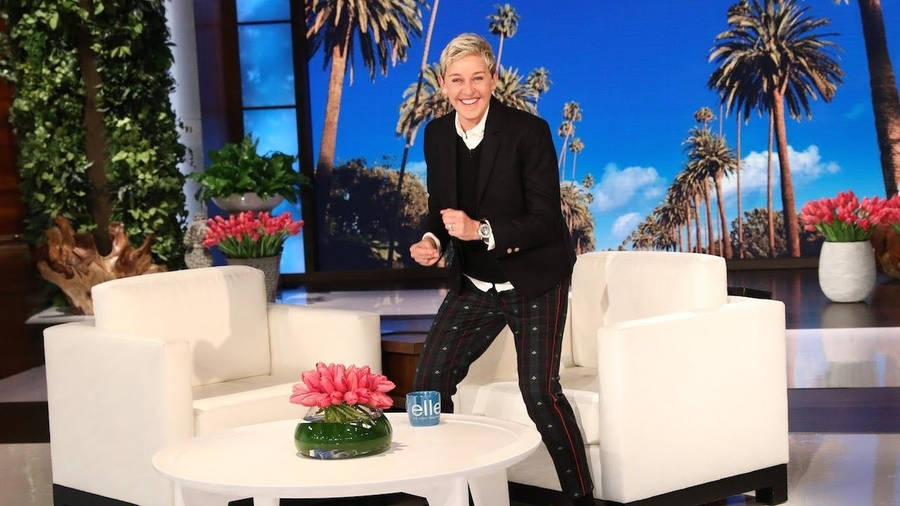 The Ellen Show Host Happy Dance Wallpaper