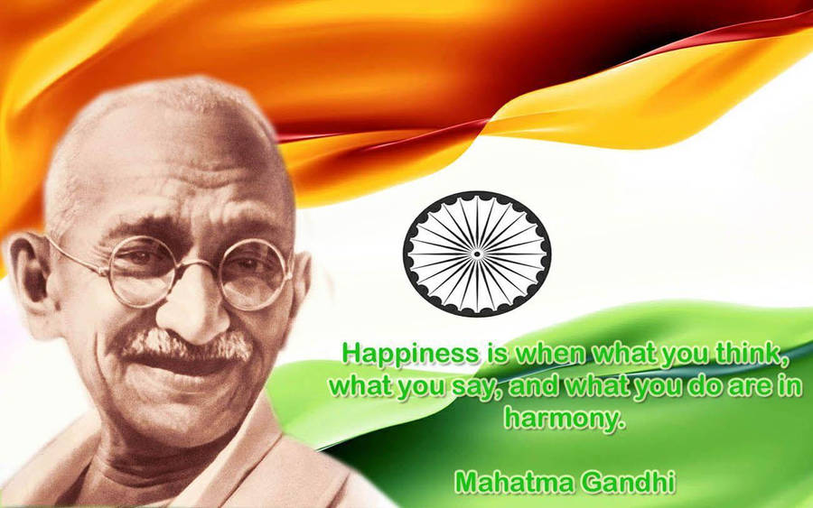 The Essence Of Peace - A Portrait Of Mahatma Gandhi Wallpaper