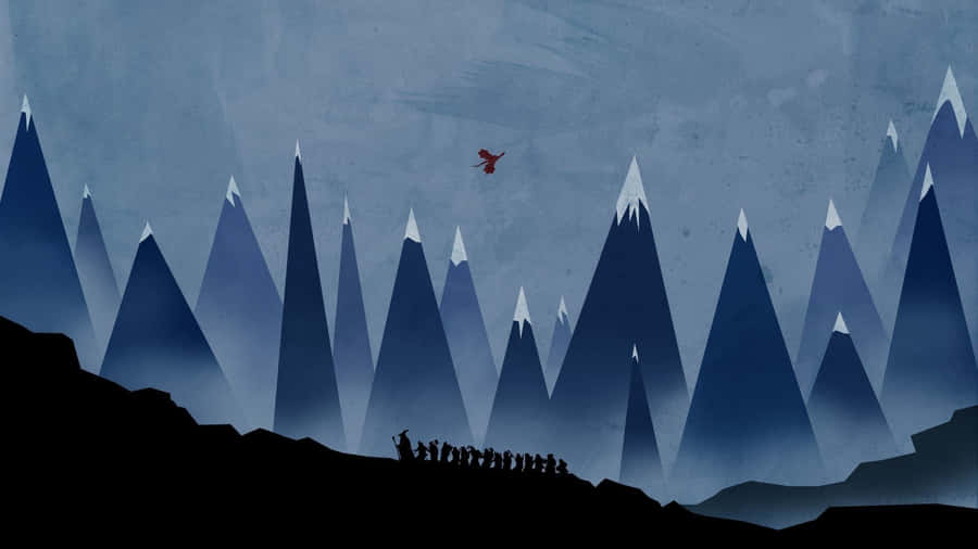 “the Fellowship Setting Off On An Epic Journey” Wallpaper