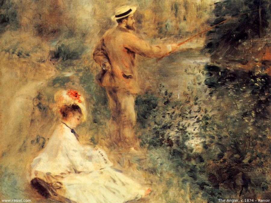 The Fishing Couple By Renoir Wallpaper