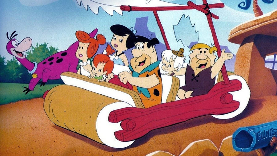 The Flintstones Family On A Day Out Wallpaper