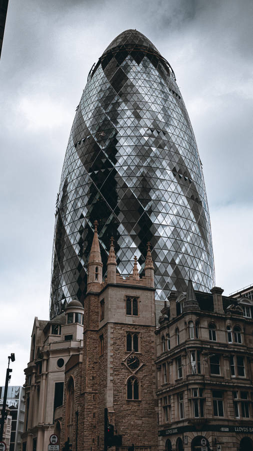 The Gherkin And London Church Wallpaper