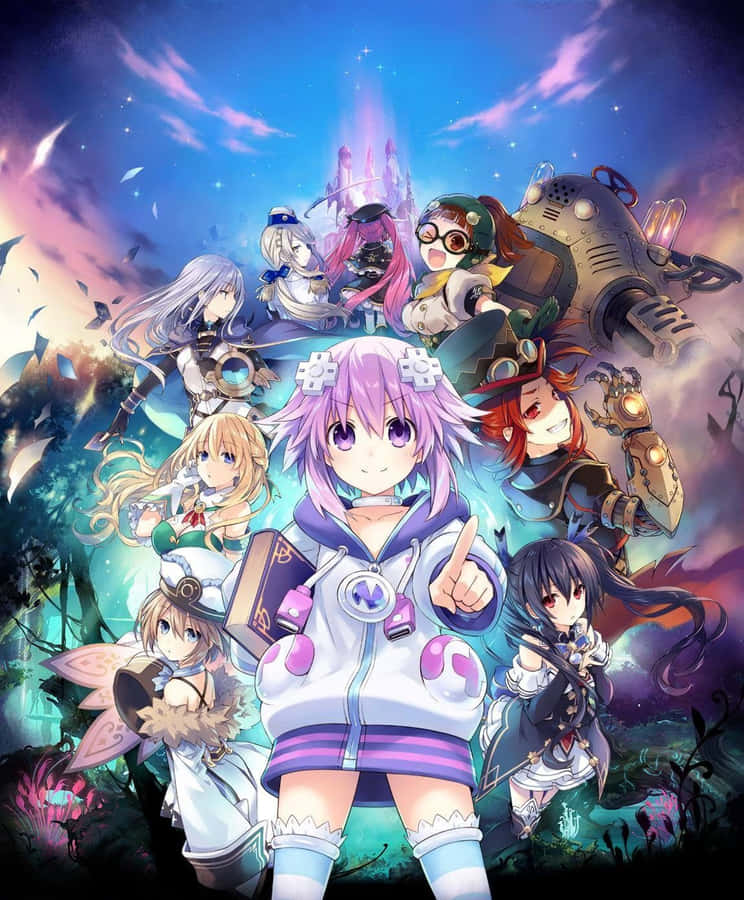 The Goddess Neptune Pilots Her Way In Hyperdimension Neptunia Wallpaper