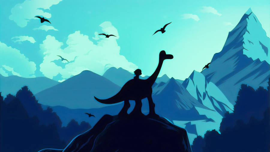 The Good Dinosaur Silhouette Wallpaper