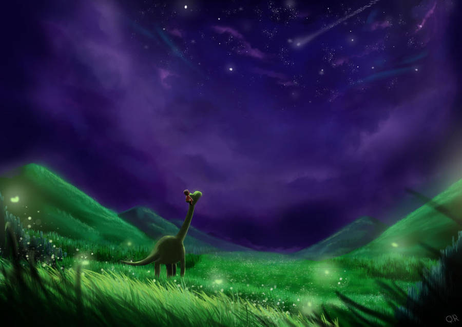 The Good Dinosaur Under The Night Sky Wallpaper