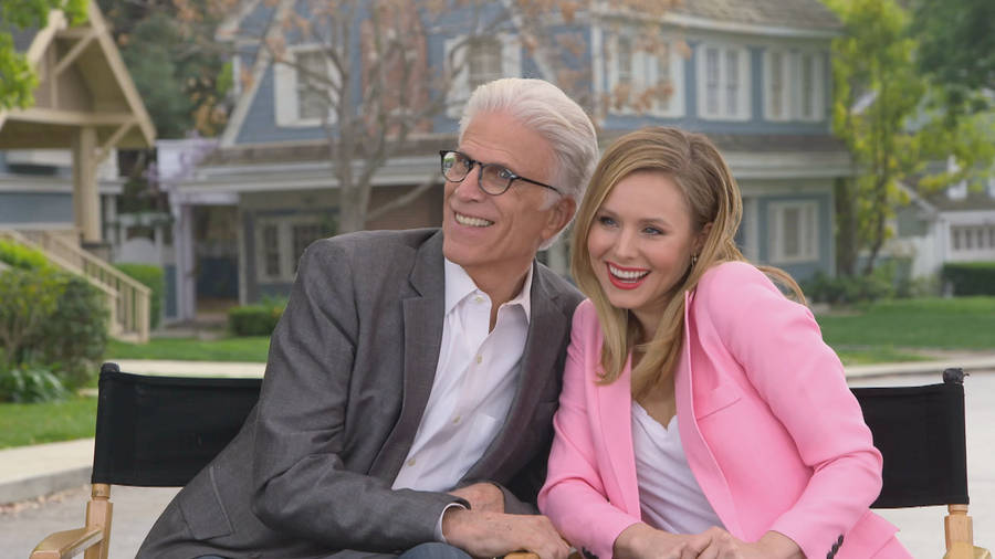 The Good Place Michel And Eleanor Picture-taking Wallpaper