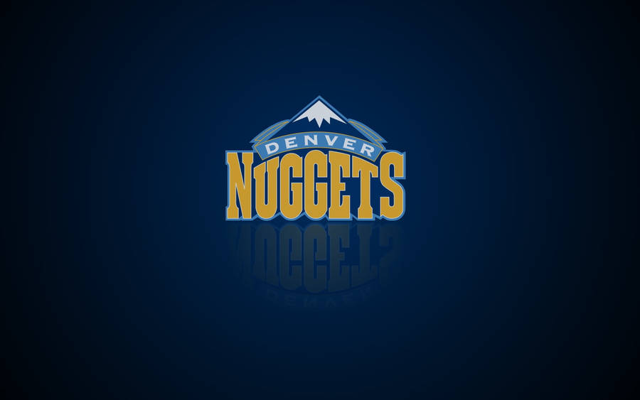 The Iconic Denver Nuggets Logo Bathed In Dark Blue Wallpaper