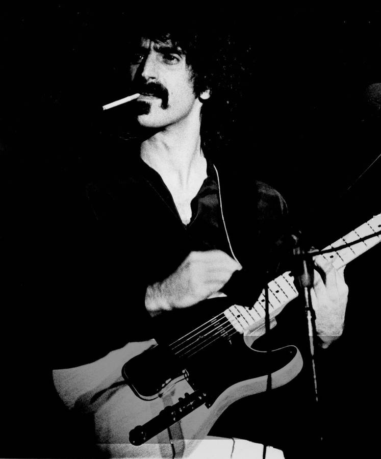 The Iconic Musician Frank Zappa Rocking On Stage Wallpaper