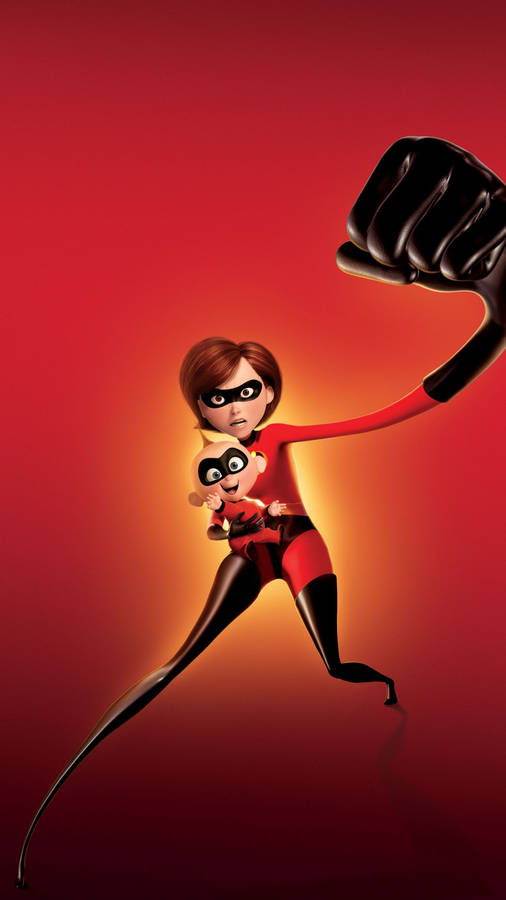 The Incredibles Elastigirl And Jack-jack Wallpaper