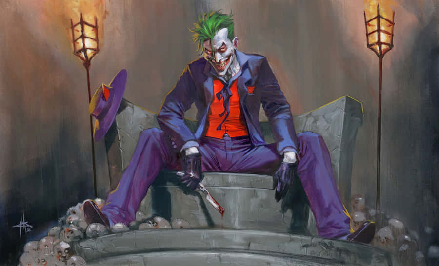 The Joker Brings Chaos And Anarchy To The Streets Wallpaper