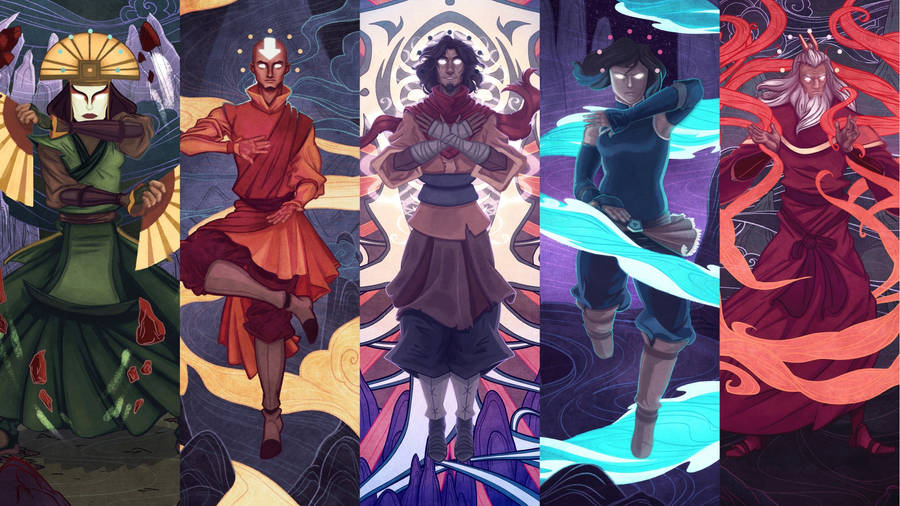 The Legend Of Korra Powerful Character Collage Wallpaper