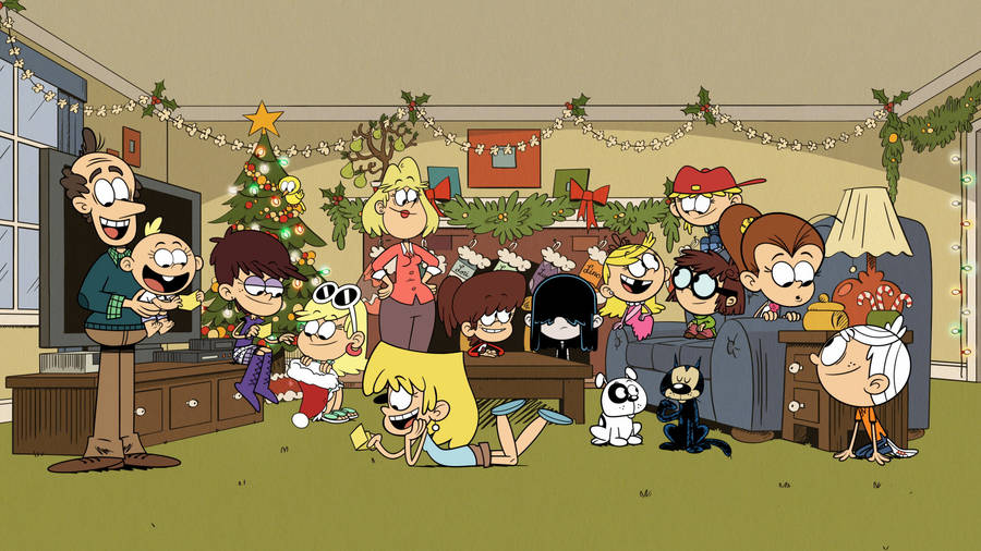 The Loud House During Christmas Wallpaper