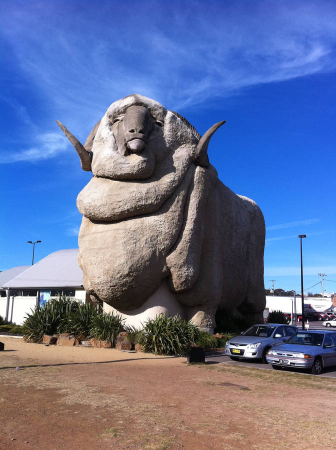 The Majestic Big Merino Statue In Its Full Grandeur Wallpaper