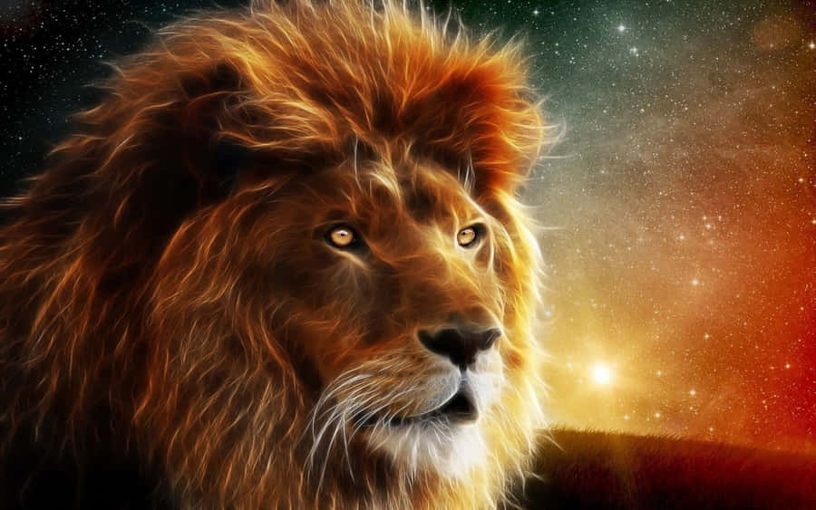 The Majestic Lion, Abstracted Wallpaper