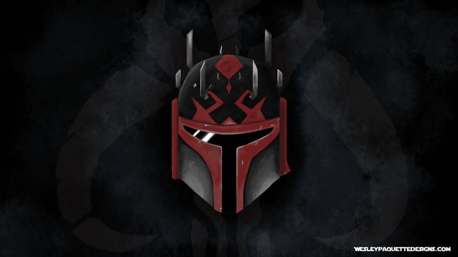The Mandalorian Black And Red Mask Wallpaper