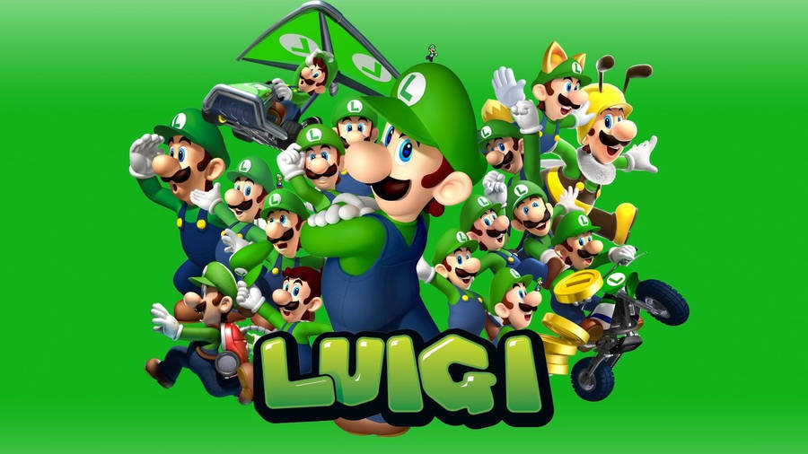 The Many Faces Of Luigi Wallpaper