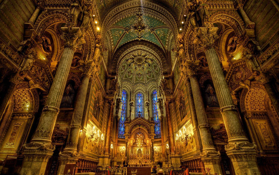 The Peaceful Shadows Of Notre Dame Cathedral Wallpaper