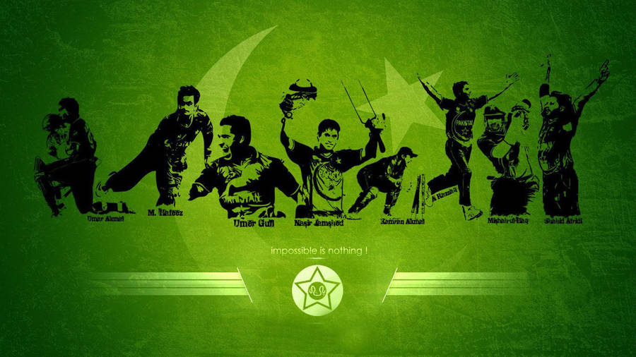 The Pride Of Pakistan - Team Green In Action Wallpaper