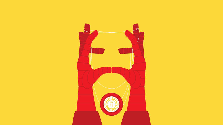 The Progressively Glowing Red Hand Of Iron Man Logo Wallpaper