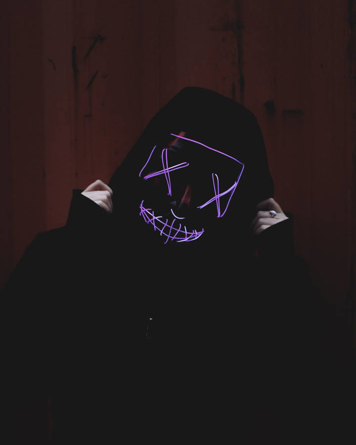 The Purge Mask Purple Fan-inspired Wallpaper