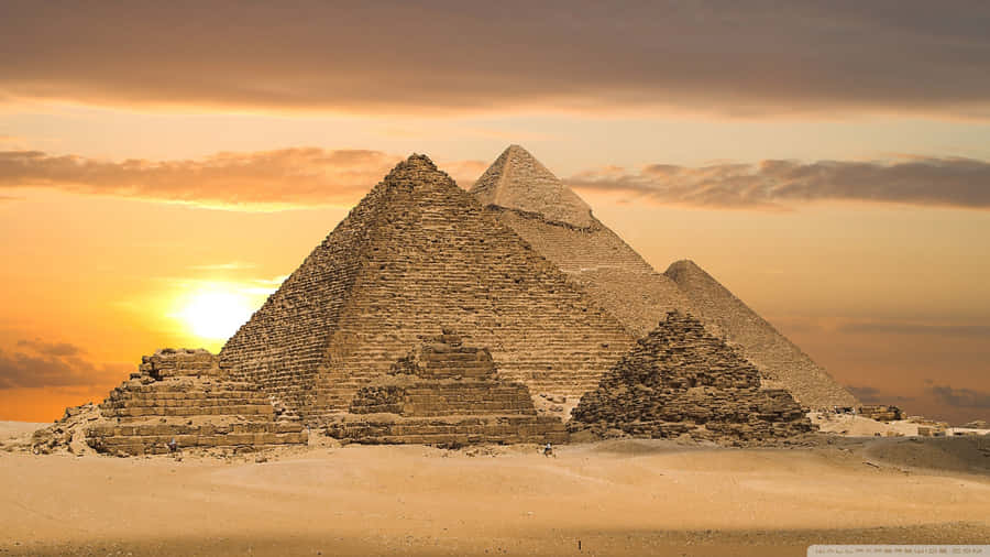 The Pyramids Of Giza At Sunset Wallpaper