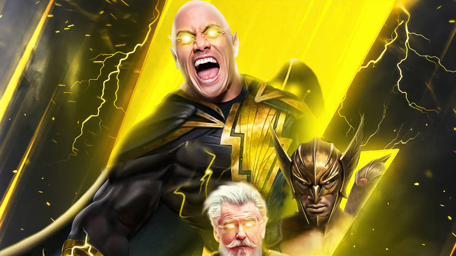 The Rock Black Adam Cast Yellow Wallpaper