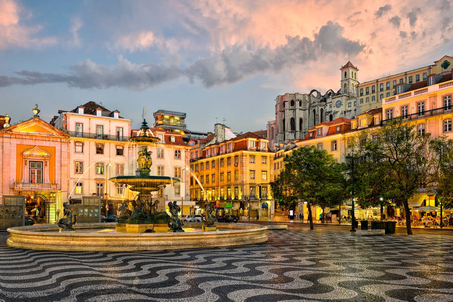 The Rossio Lisbon Wallpaper