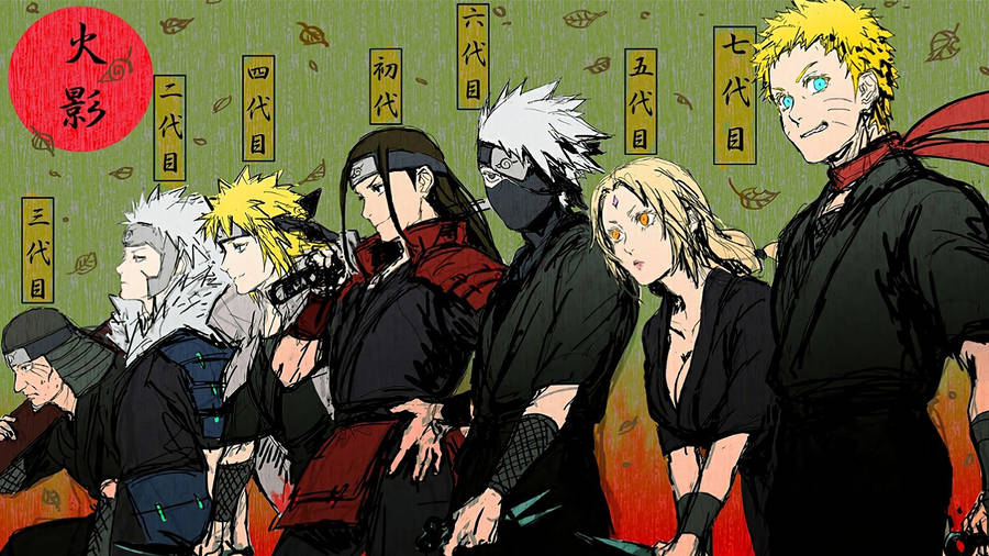 The Seven Shippuden Naruto Hokage Drawing Wallpaper