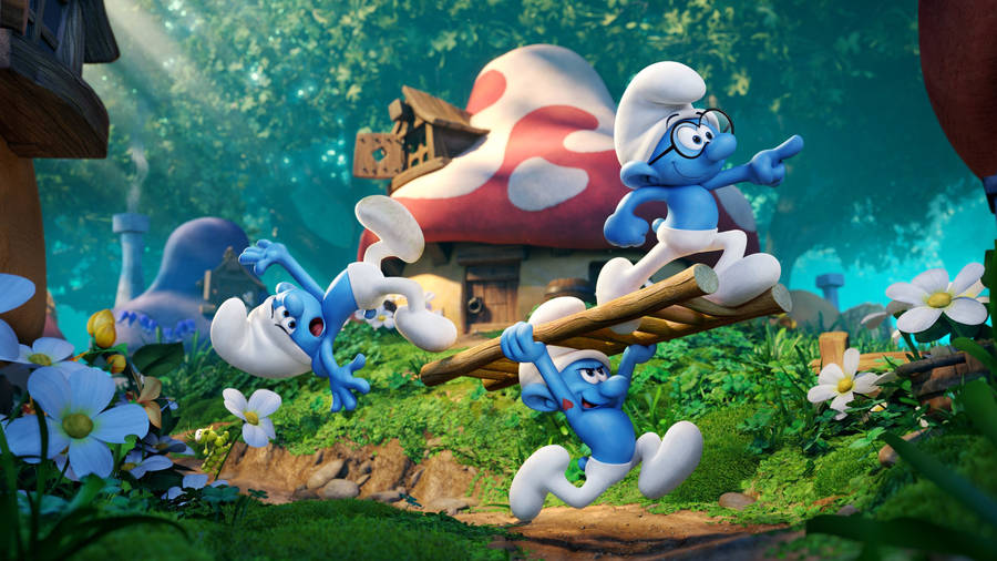 The Smurfs Trio Wallpaper